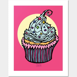 Cupcake with sprinkles Posters and Art